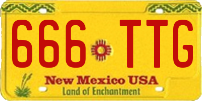 NM license plate 666TTG