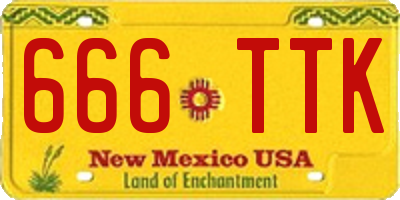 NM license plate 666TTK