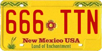 NM license plate 666TTN