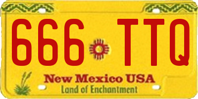 NM license plate 666TTQ