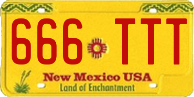 NM license plate 666TTT