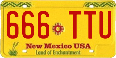 NM license plate 666TTU