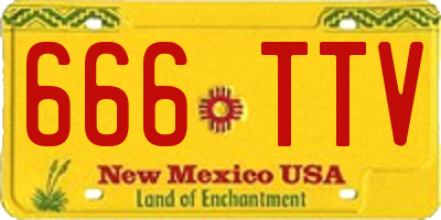 NM license plate 666TTV
