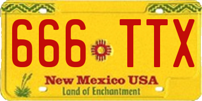NM license plate 666TTX