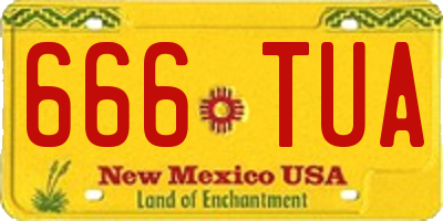 NM license plate 666TUA