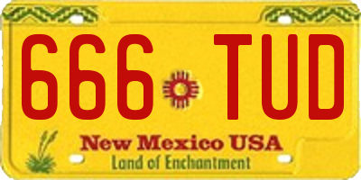 NM license plate 666TUD