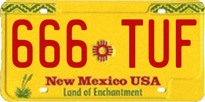 NM license plate 666TUF