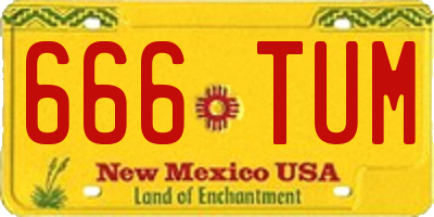 NM license plate 666TUM