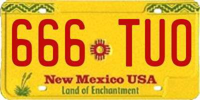 NM license plate 666TUO