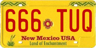 NM license plate 666TUQ