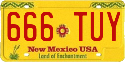 NM license plate 666TUY