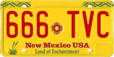 NM license plate 666TVC