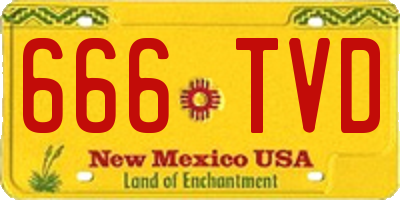 NM license plate 666TVD