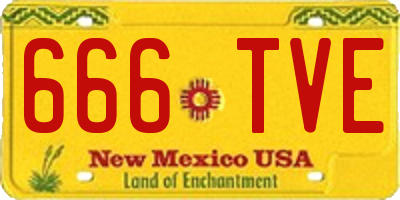 NM license plate 666TVE