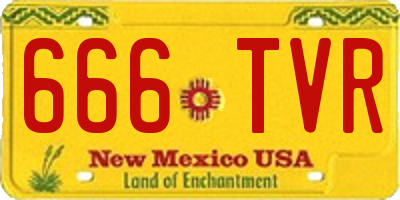 NM license plate 666TVR