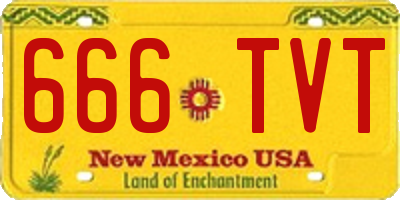 NM license plate 666TVT