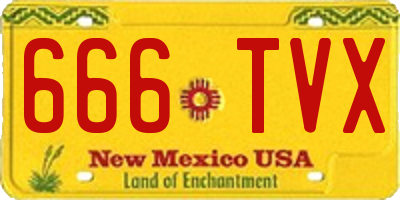 NM license plate 666TVX