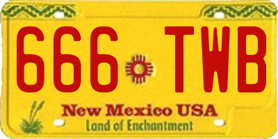 NM license plate 666TWB