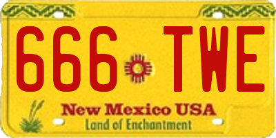 NM license plate 666TWE