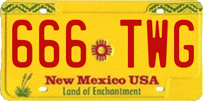 NM license plate 666TWG