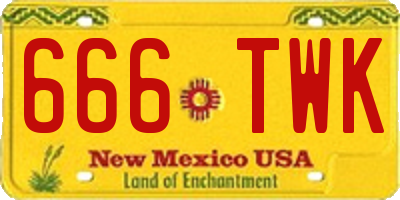 NM license plate 666TWK