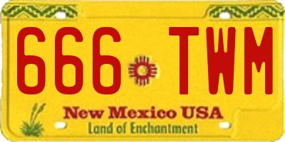 NM license plate 666TWM