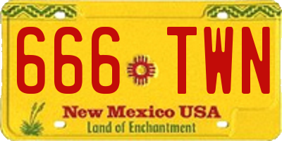 NM license plate 666TWN