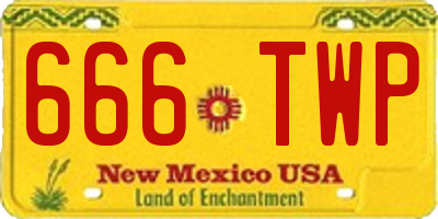 NM license plate 666TWP