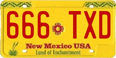 NM license plate 666TXD