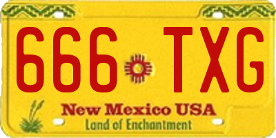NM license plate 666TXG