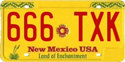 NM license plate 666TXK