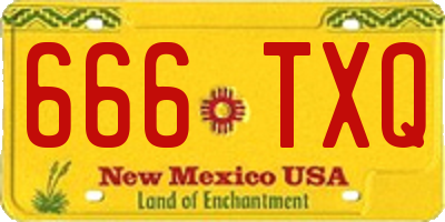 NM license plate 666TXQ