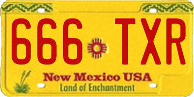 NM license plate 666TXR