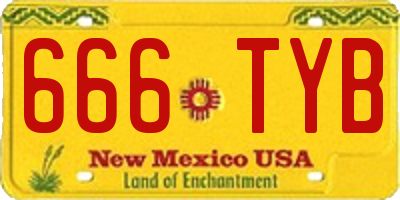 NM license plate 666TYB