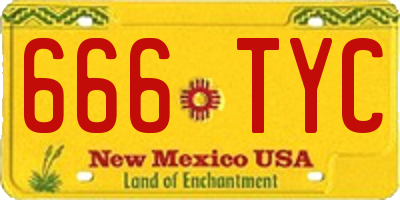 NM license plate 666TYC