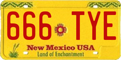 NM license plate 666TYE