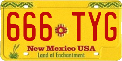 NM license plate 666TYG