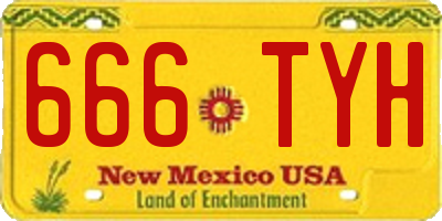 NM license plate 666TYH