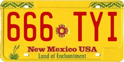 NM license plate 666TYI