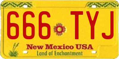 NM license plate 666TYJ