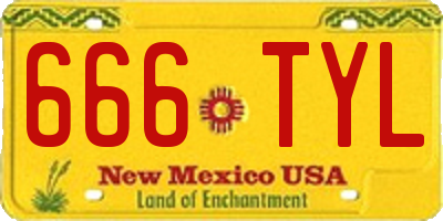 NM license plate 666TYL