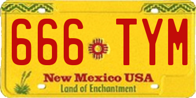 NM license plate 666TYM