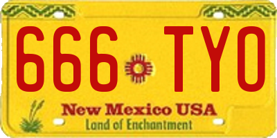 NM license plate 666TYO