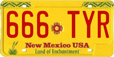 NM license plate 666TYR