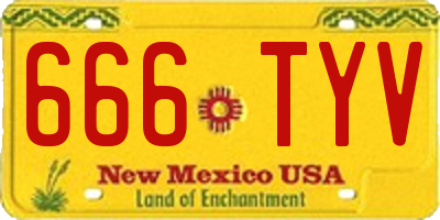 NM license plate 666TYV