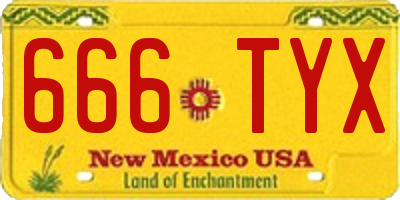 NM license plate 666TYX
