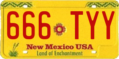 NM license plate 666TYY