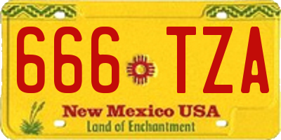 NM license plate 666TZA