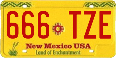 NM license plate 666TZE
