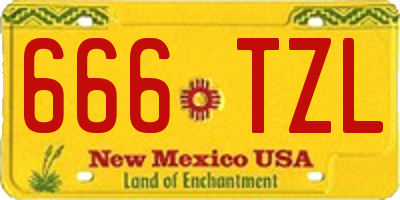 NM license plate 666TZL